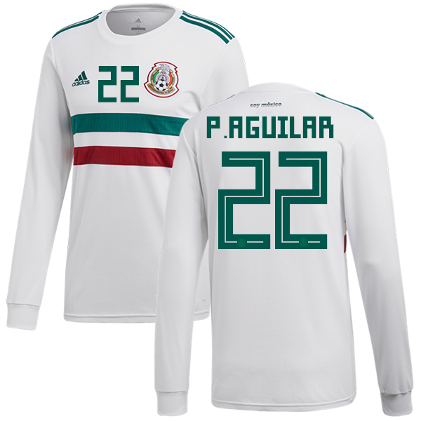 Mexico #22 P.Aguilar Away Long Sleeves Soccer Country Jersey - Click Image to Close